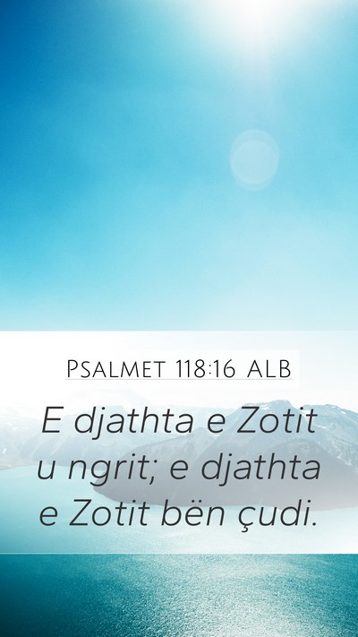 Psalmet 118:16 ALB Mobile Phone Wallpaper - E djathta e Zotit u ngrit; e djathta e Zotit bën - Mobile Bible Verse Wallpaper