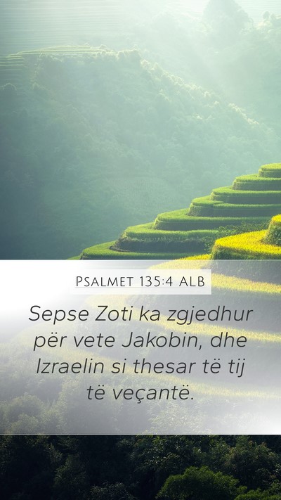 Psalmet 135:4 ALB Mobile Phone Wallpaper - Sepse Zoti ka zgjedhur për vete Jakobin, dhe - Mobile Bible Verse Wallpaper