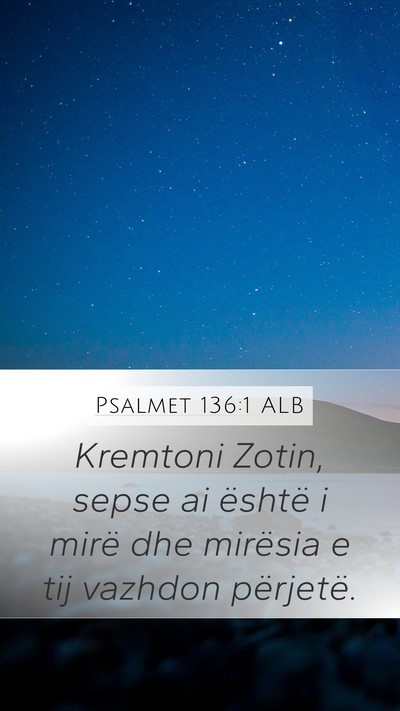 Psalmet 136:1 ALB Bible Verse Image