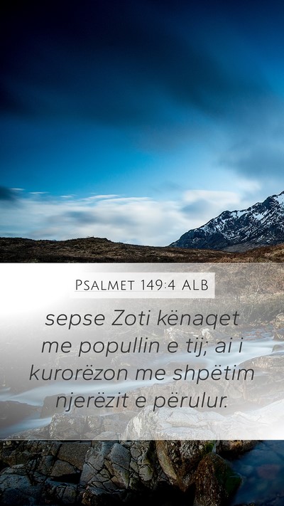 Psalmet 149:4 ALB Bible Verse Image