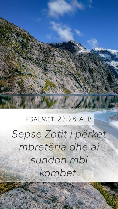 Psalmet 22:28 ALB Bible Verse Image