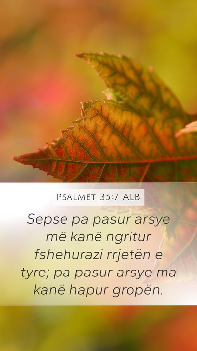 Psalmet 35:7 ALB Bible Verse Image