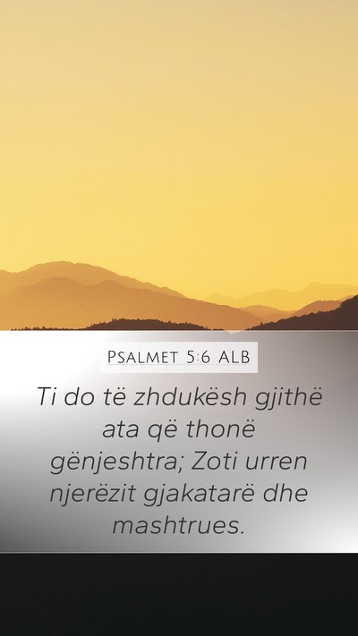 Psalmet 5:6 ALB Bible Verse Image