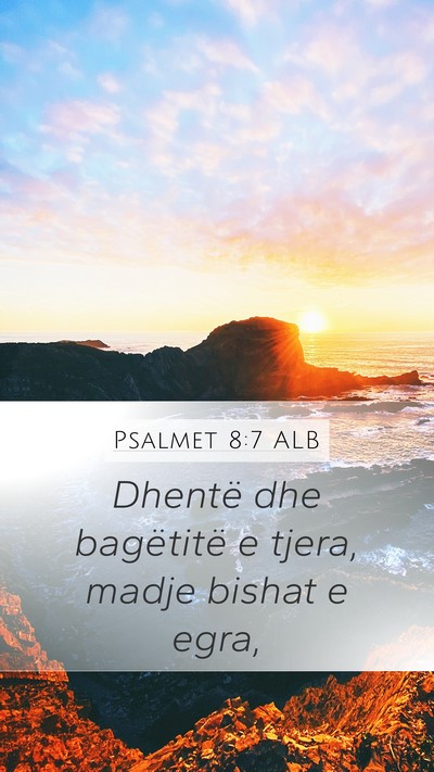 Psalmet 8:7 ALB Mobile Phone Wallpaper - Dhentë dhe bagëtitë e tjera, madje bishat e - Mobile Bible Verse Wallpaper
