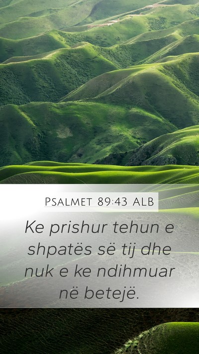 Psalmet 89:43 ALB Mobile Phone Wallpaper - Ke prishur tehun e shpatës së tij dhe nuk e ke - Mobile Bible Verse Wallpaper