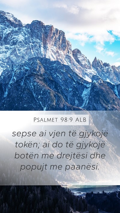 Psalmet 98:9 ALB Bible Verse Image