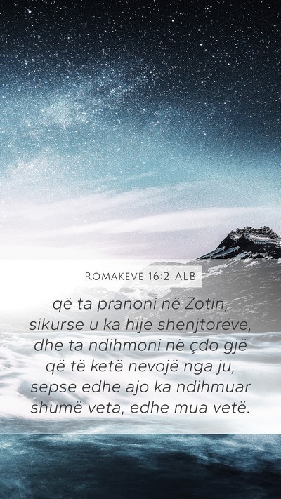 Romakëve 16:2 ALB Bible Verse Image