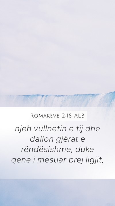 Romakëve 2:18 ALB Bible Verse Image