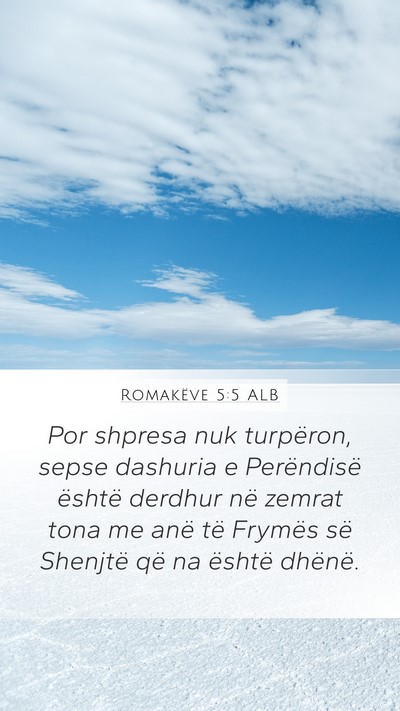 Romakëve 5:5 ALB Bible Verse Image