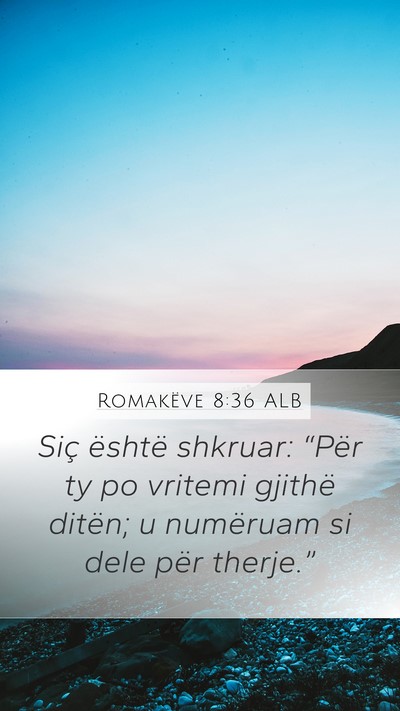 Romakëve 8:36 ALB Bible Verse Image