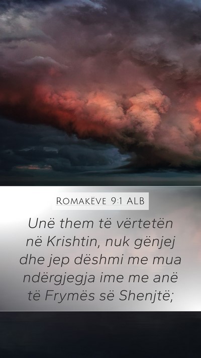 Romakëve 9:1 ALB Bible Verse Image