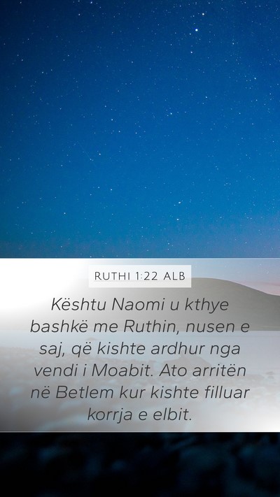 Ruthi 1:22 ALB Bible Verse Image