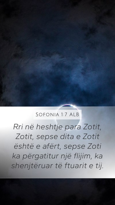 Sofonia 1:7 ALB Bible Verse Image