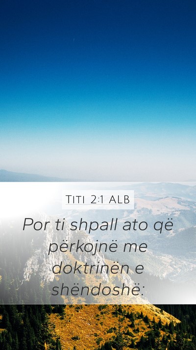 Titi 2:1 ALB Bible Verse Image