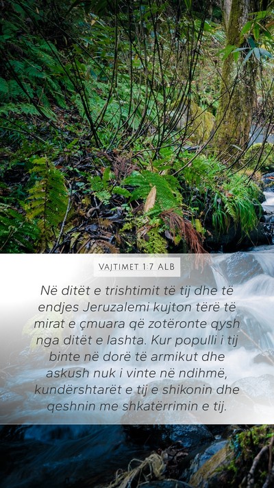 Vajtimet 1:7 ALB Bible Verse Image