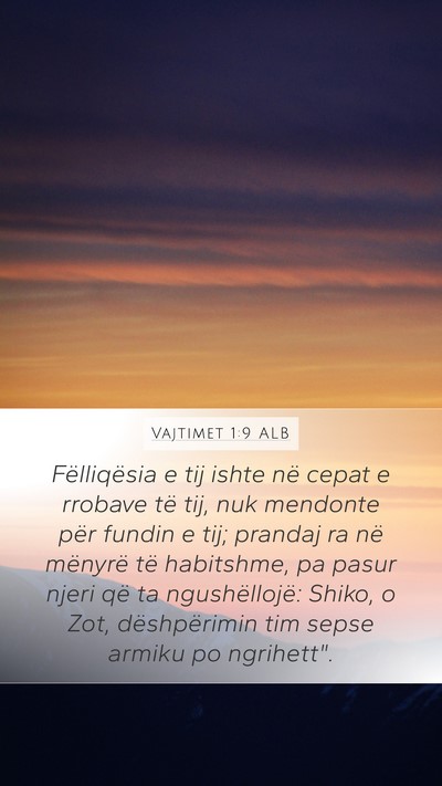 Vajtimet 1:9 ALB Bible Verse Image