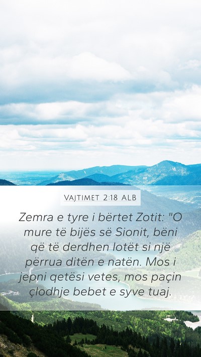 Vajtimet 2:18 ALB Bible Verse Image