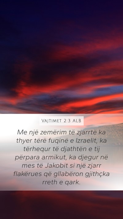 Vajtimet 2:3 ALB Bible Verse Image
