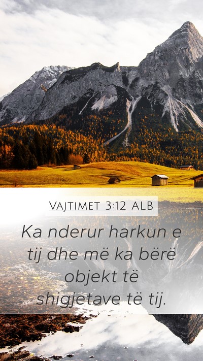 Vajtimet 3:12 ALB Bible Verse Image