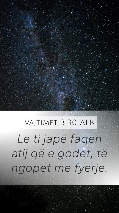 Vajtimet 3:30 ALB Bible Verse Image