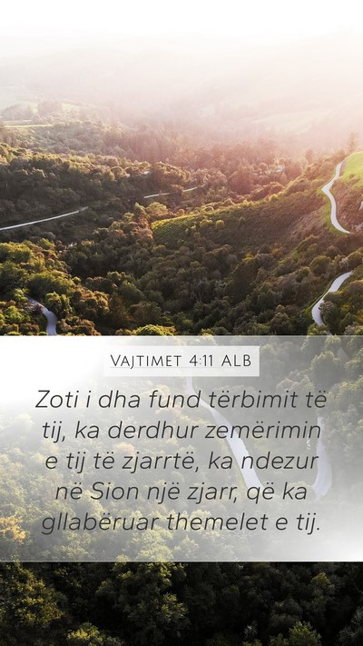 Vajtimet 4:11 ALB Bible Verse Image