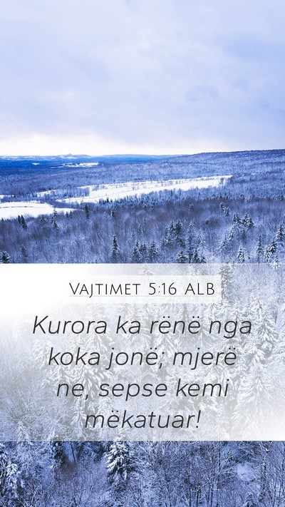 Vajtimet 5:16 ALB Bible Verse Image
