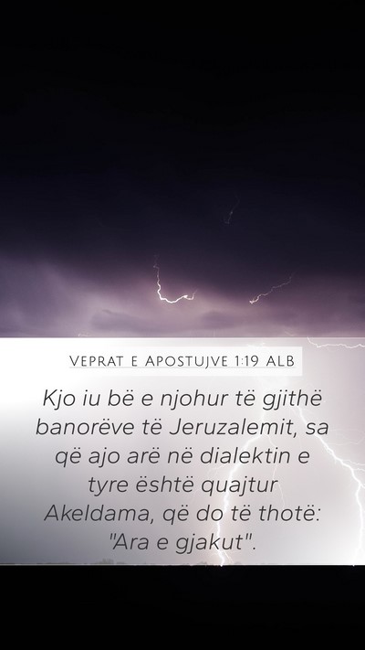Veprat e Apostujve 1:19 ALB Bible Verse Image