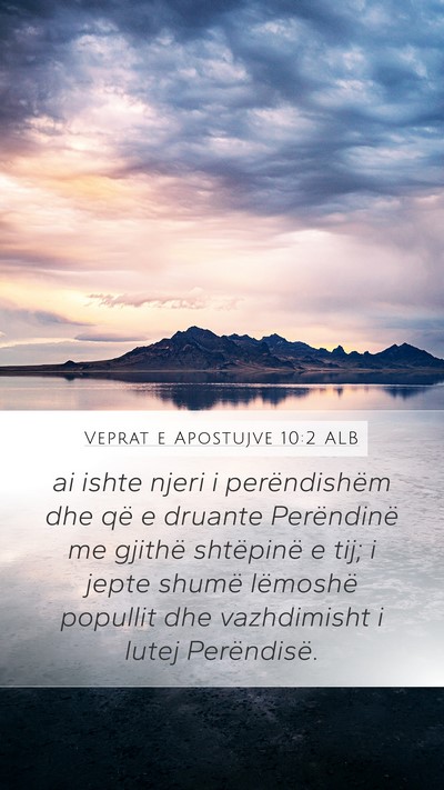 Veprat e Apostujve 10:2 ALB Bible Verse Image