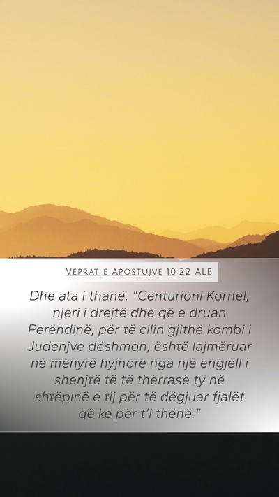 Veprat e Apostujve 10:22 ALB Bible Verse Image