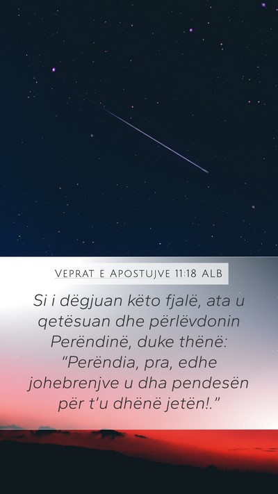 Veprat e Apostujve 11:18 ALB Bible Verse Image