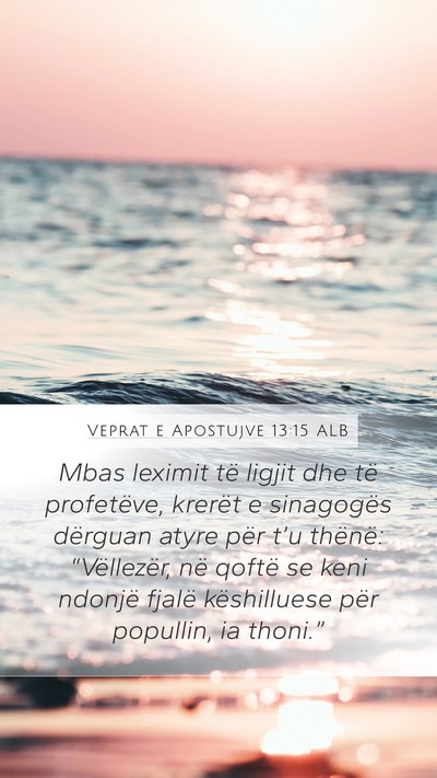 Veprat e Apostujve 13:15 ALB Bible Verse Image