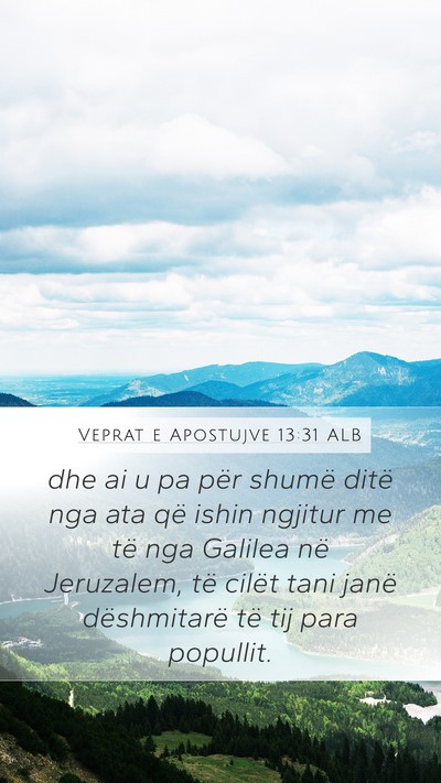 Veprat e Apostujve 13:31 ALB Bible Verse Image