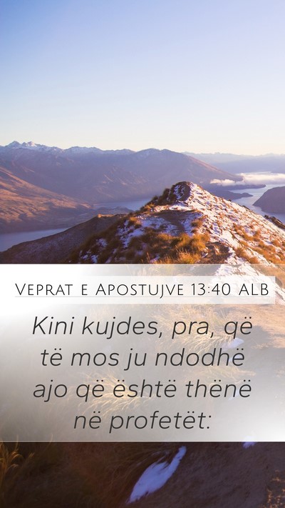 Veprat e Apostujve 13:40 ALB Bible Verse Image