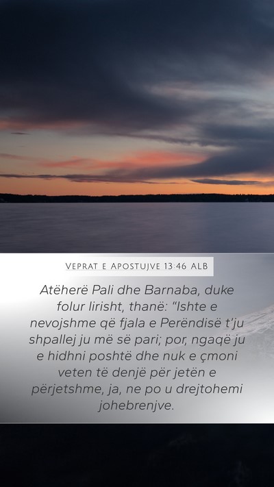 Veprat e Apostujve 13:46 ALB Bible Verse Image
