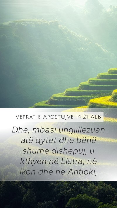 Veprat e Apostujve 14:21 ALB Bible Verse Image