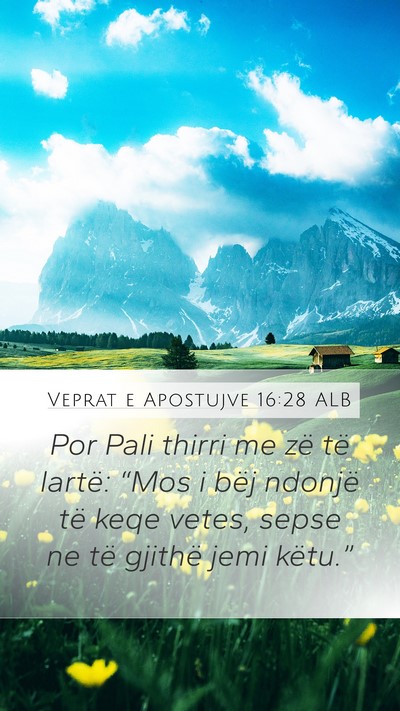Veprat e Apostujve 16:28 ALB Mobile Phone Wallpaper - Por Pali thirri me zë të lartë: “Mos i bëj - Mobile Bible Verse Wallpaper