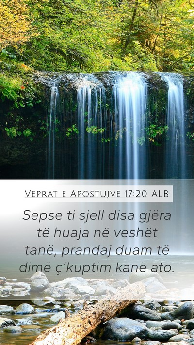 Veprat e Apostujve 17:20 ALB Bible Verse Image