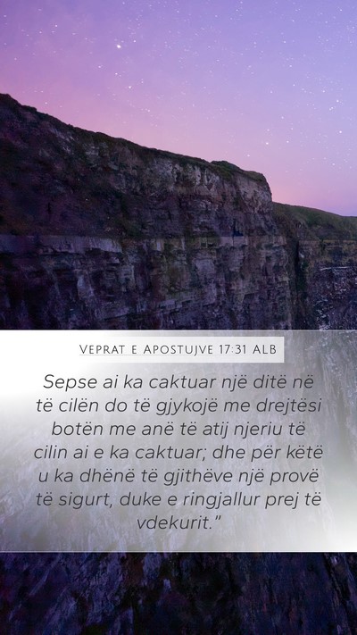 Veprat e Apostujve 17:31 ALB Bible Verse Image