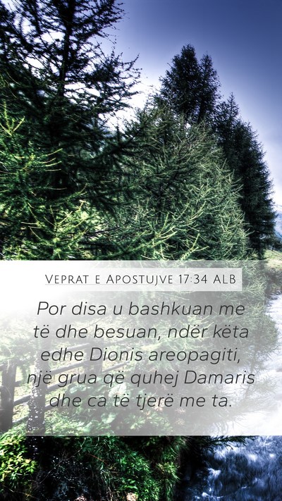 Veprat e Apostujve 17:34 ALB Mobile Phone Wallpaper - Por disa u bashkuan me të dhe besuan, ndër - Mobile Bible Verse Wallpaper