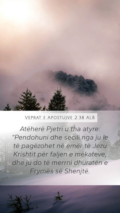Veprat e Apostujve 2:38 ALB Bible Verse Image