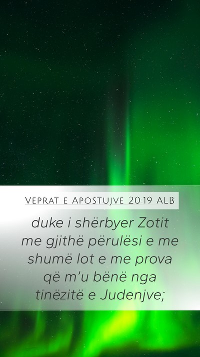 Veprat e Apostujve 20:19 ALB Bible Verse Image