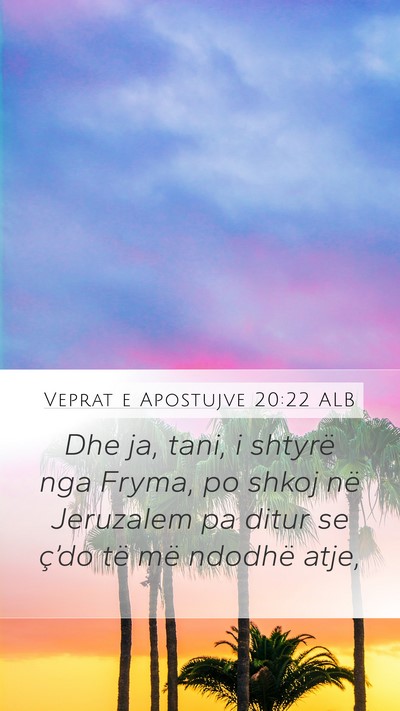 Veprat e Apostujve 20:22 ALB Bible Verse Image