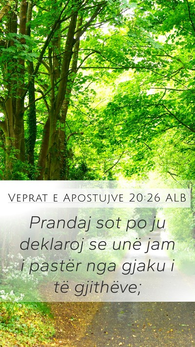 Veprat e Apostujve 20:26 ALB Bible Verse Image