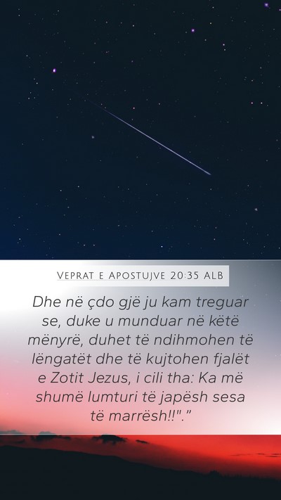 Veprat e Apostujve 20:35 ALB Bible Verse Image