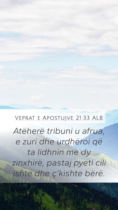 Veprat e Apostujve 21:33 ALB Bible Verse Image