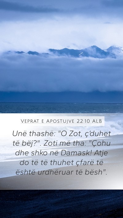 Veprat e Apostujve 22:10 ALB Bible Verse Image