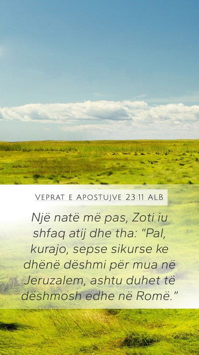 Veprat e Apostujve 23:11 ALB Bible Verse Image