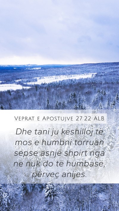 Veprat e Apostujve 27:22 ALB Bible Verse Image