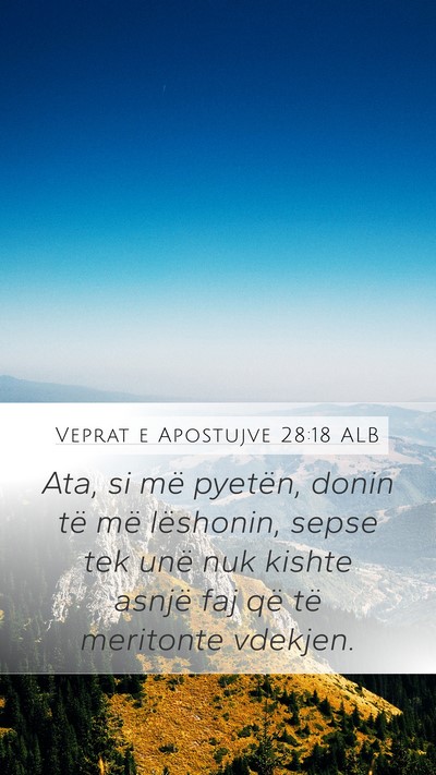 Veprat e Apostujve 28:18 ALB Bible Verse Image