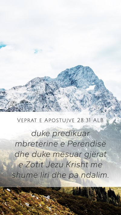 Veprat e Apostujve 28:31 ALB Bible Verse Image